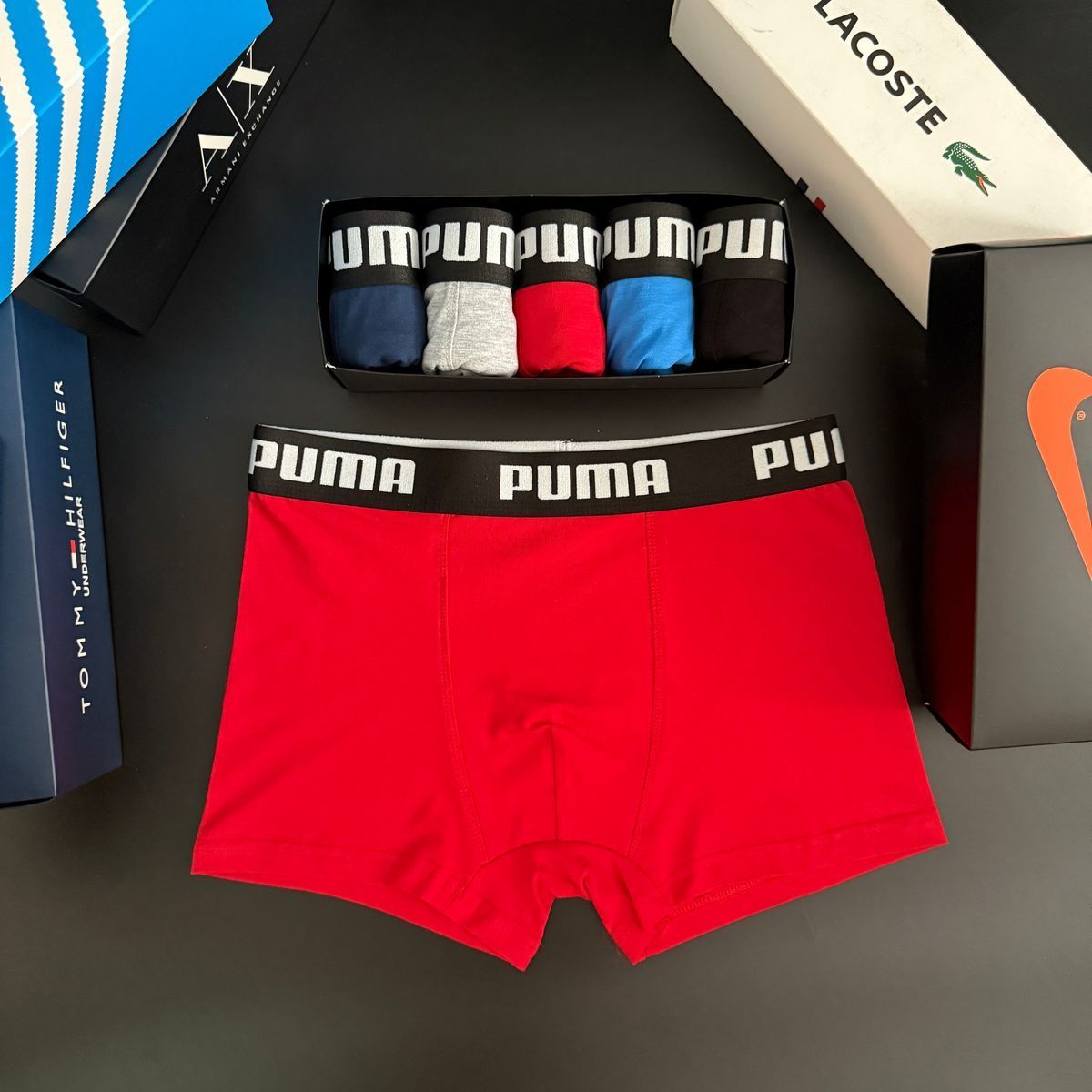 Набір чоловічої білизни Туреччина Puma (Пума) | Бавовняні боксери, 5 штук MTT-0000049 фото