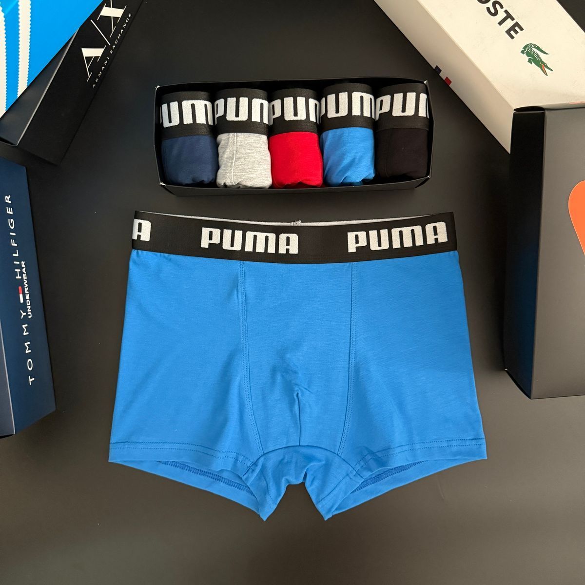 Набір чоловічої білизни Туреччина Puma (Пума) | Бавовняні боксери, 5 штук MTT-0000049 фото