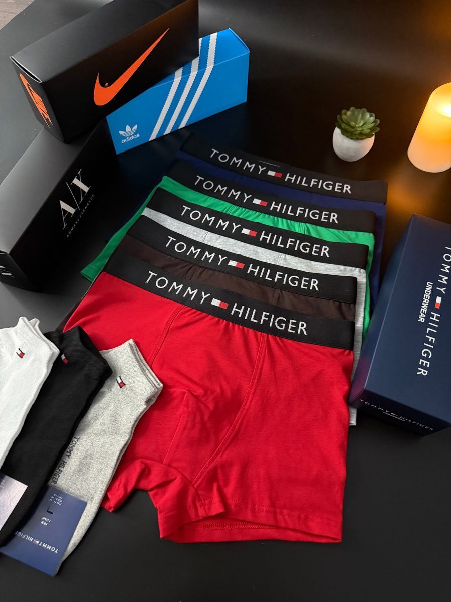 Набір чоловічої білизни Tommy Hilfiger (Томмі Хілфігер) | Бавовняні боксери, 5 штук MT-0000006 фото