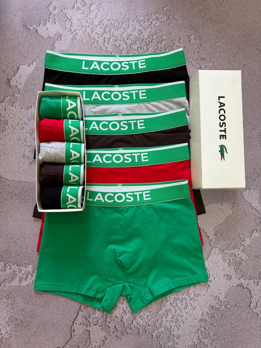 Набір чоловічої білизни Туреччина Lacoste (Лакост) | Бавовняні боксери, 5 штук MTT-0000033 фото