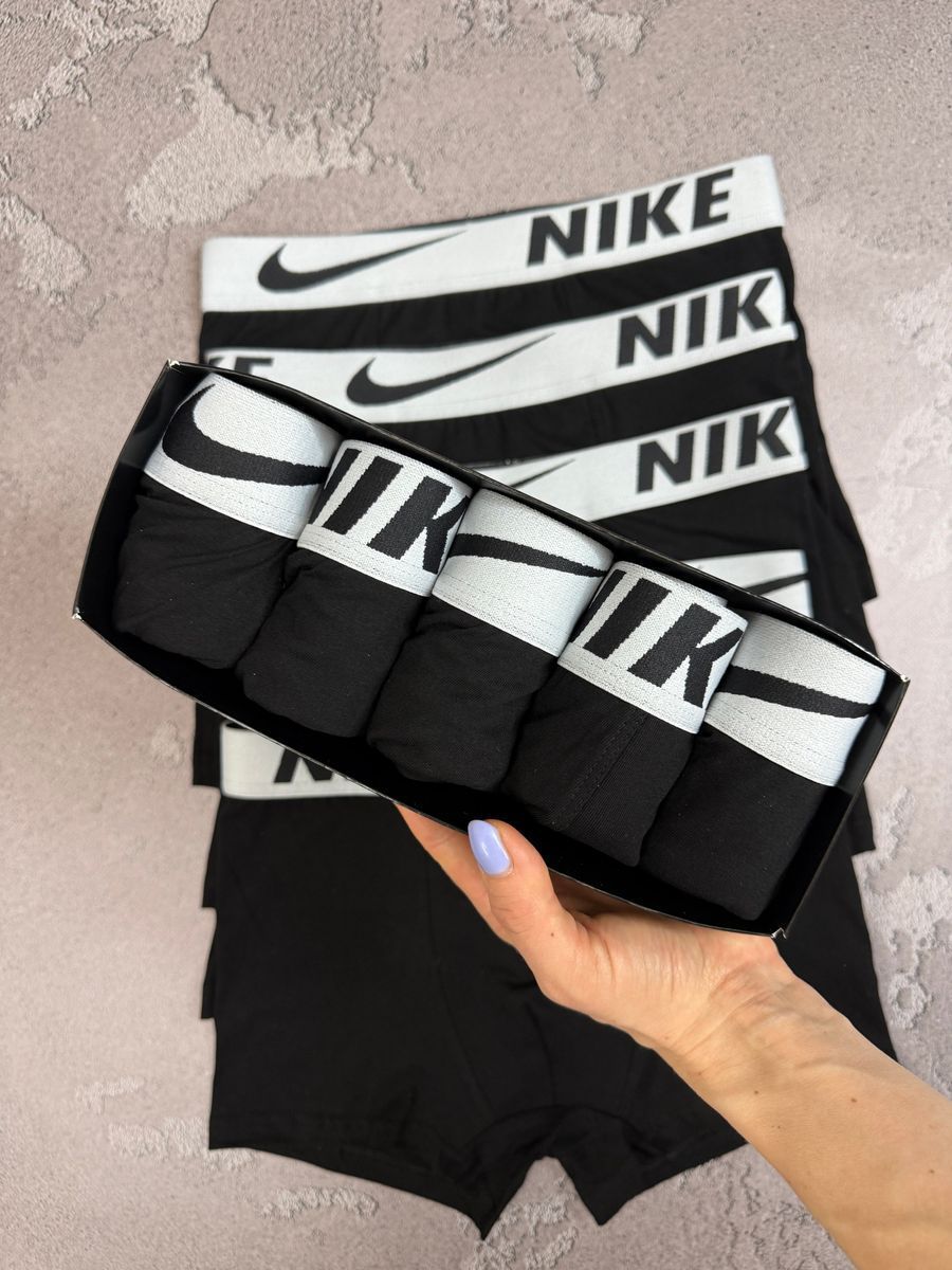Набір чоловічої білизни Туреччина Nike (Найк) | Бавовняні боксери, 5 штук MTT-0000008 фото