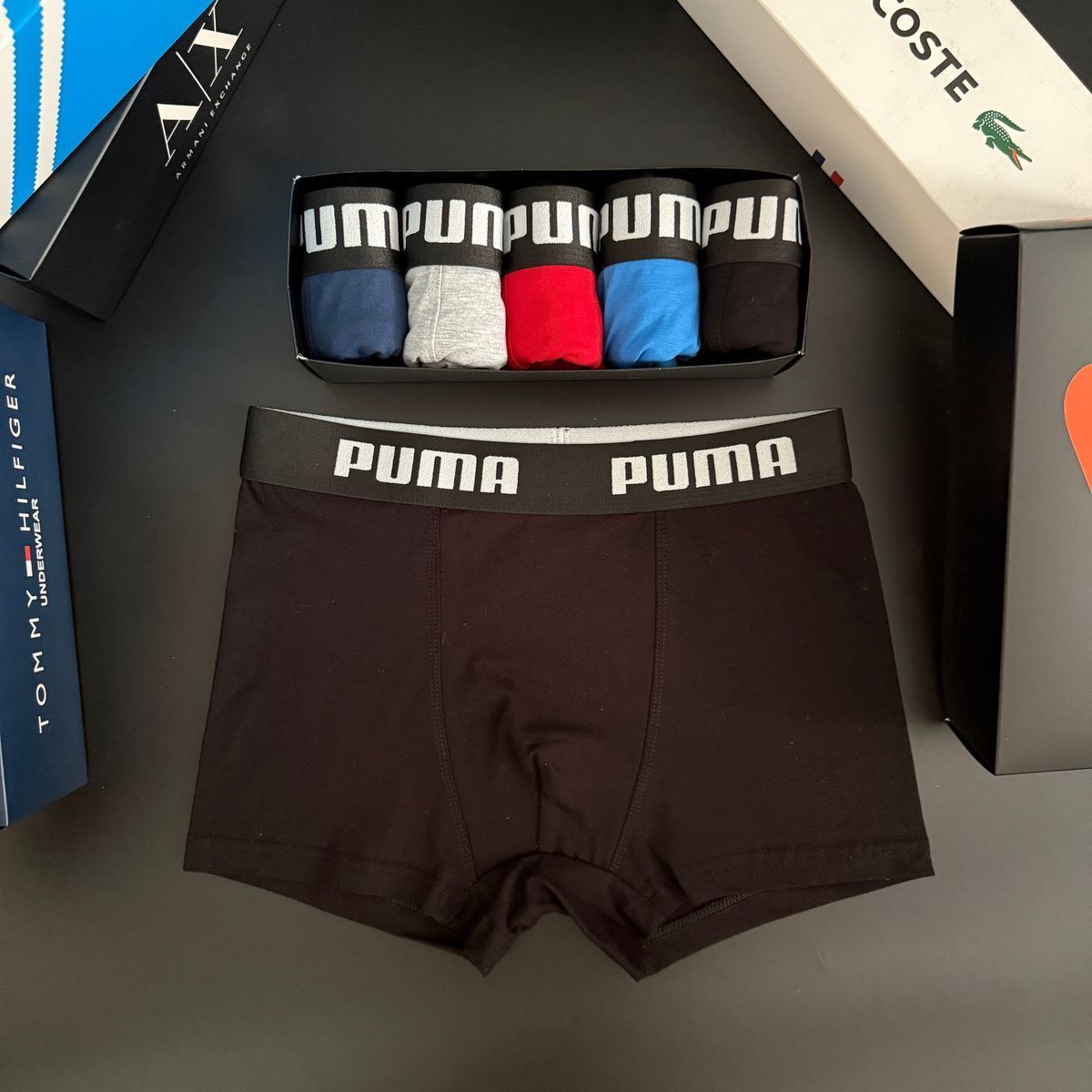 Набір чоловічої білизни Туреччина Puma (Пума) | Бавовняні боксери, 5 штук MTT-0000050 фото