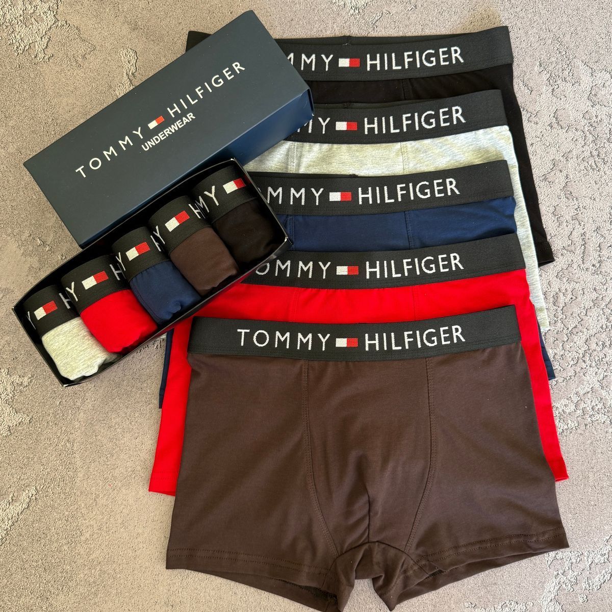 Набір чоловічої білизни Туреччина Tommy Hilfiger (Томмі Хілфігер) | Бавовняні боксери, 5 штук MTT-0000006 фото
