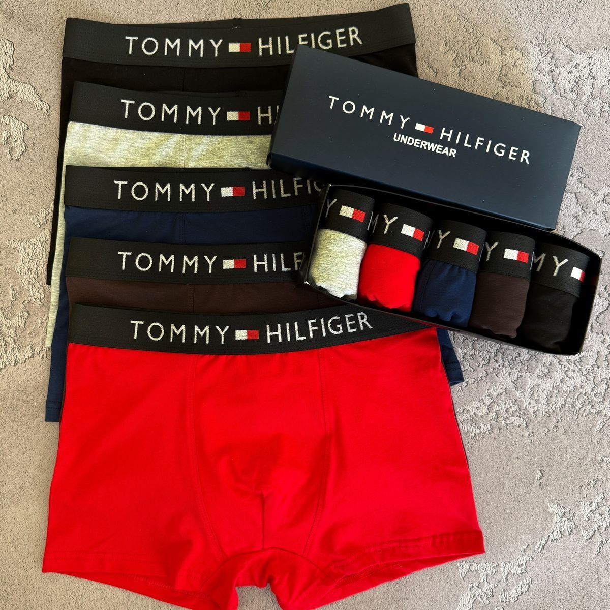 Набір чоловічої білизни Туреччина Tommy Hilfiger (Томмі Хілфігер) | Бавовняні боксери, 5 штук MTT-0000006 фото
