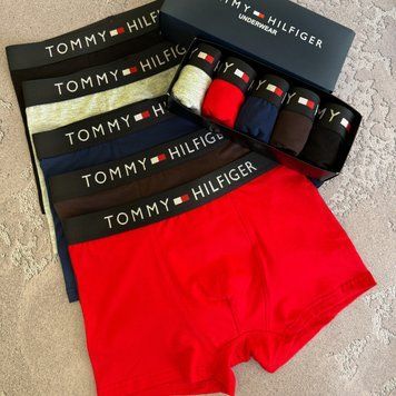 Набір чоловічої білизни Туреччина Tommy Hilfiger (Томмі Хілфігер) | Бавовняні боксери, 5 штук MTT-0000006 фото