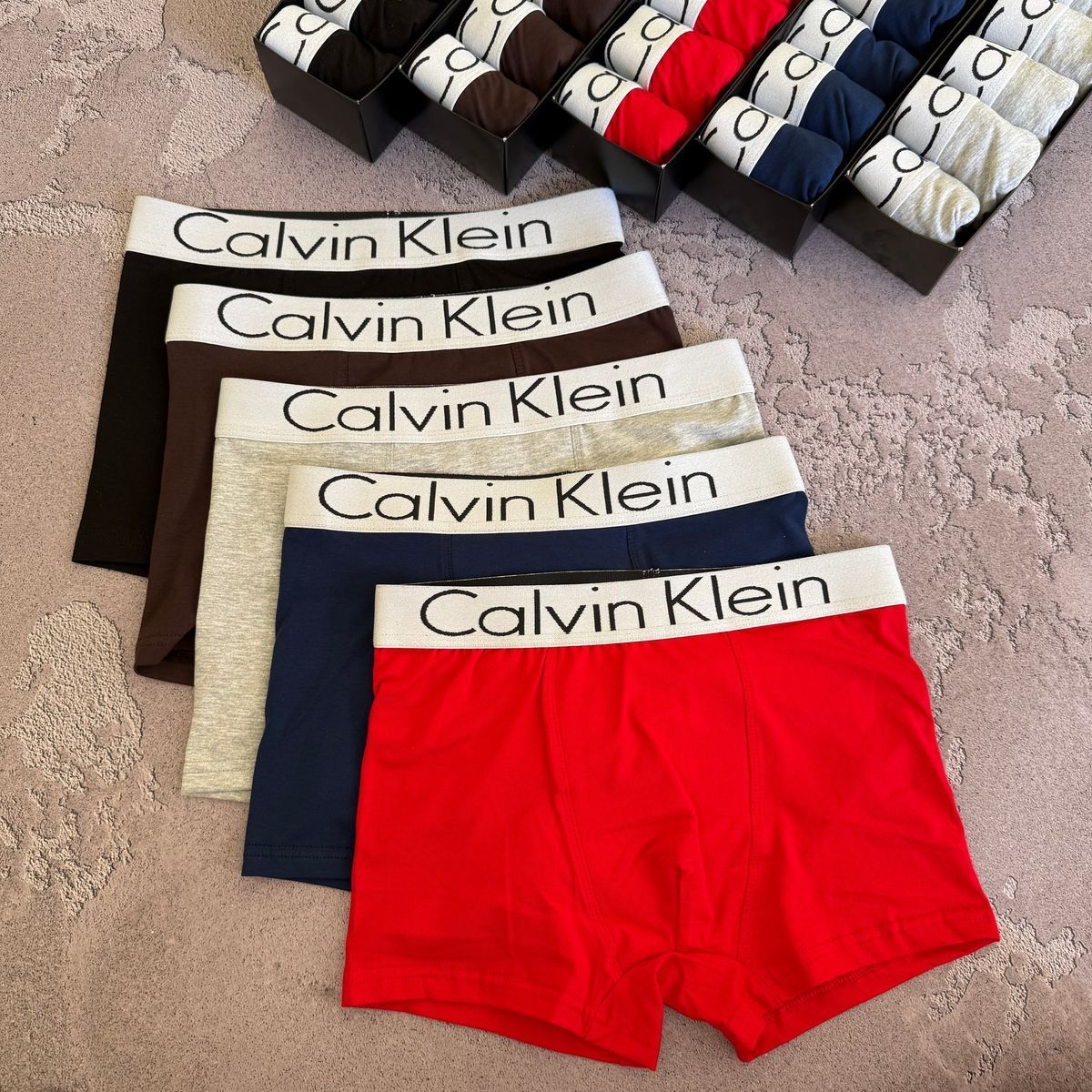 Набір чоловічої білизни Туреччина Calvin Klein (Келвін Кляйн) | Бавовняні боксери, 5 штук MTT-0000002 фото