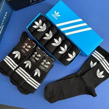 Набір чоловічих спортивних шкарпеток Adidas | Комплект 6 пар, високі (Чорні, бавовна) NM-0000016 фото