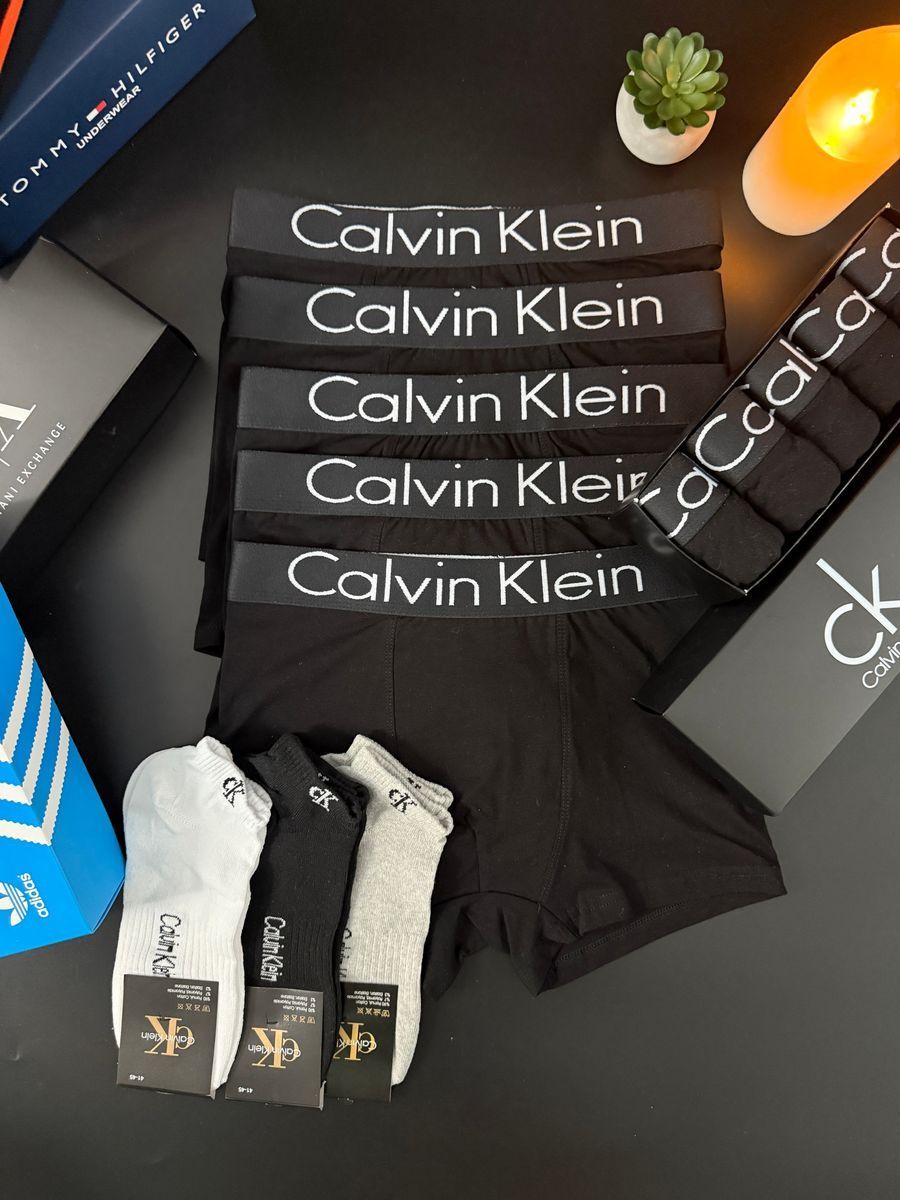 Набір чоловічої білизни Calvin Klein (Келвін Кляйн) | Бавовняні боксери, 5 штук MT-0000004 фото